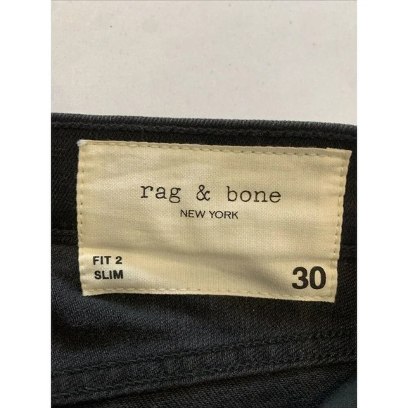 Rag & Bone Men's Black Fit 2 Slim Fit Jeans Size 30x34 NWT - Picture 8 of 16